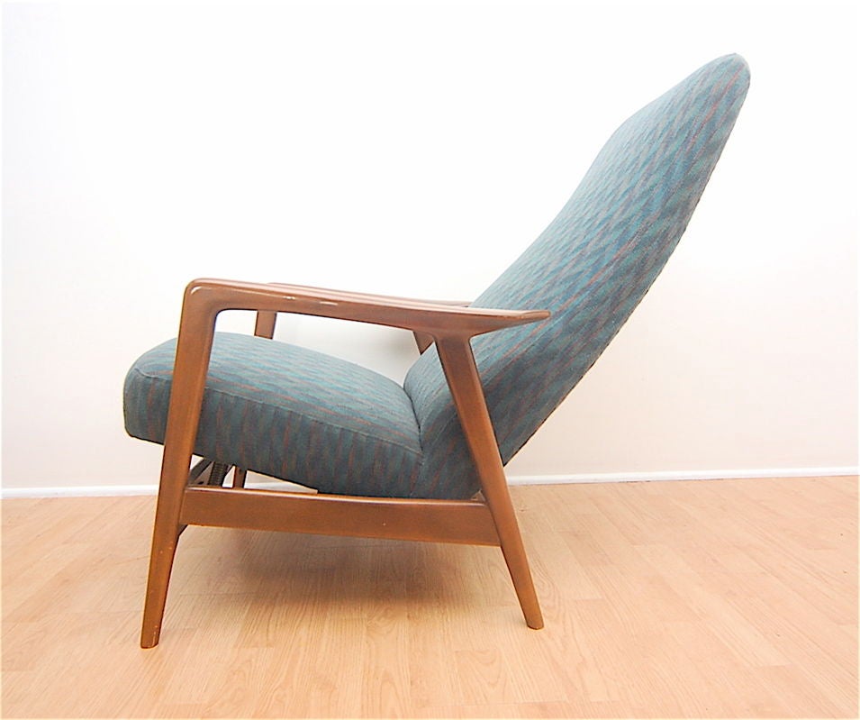 Selig Danish Modern Lounge Chair Relicner and X Base ...