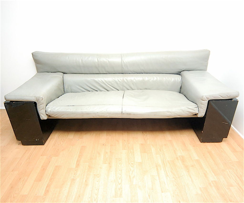 American Cini Boeri Brigadier Leather Sofa for Knoll Studios
