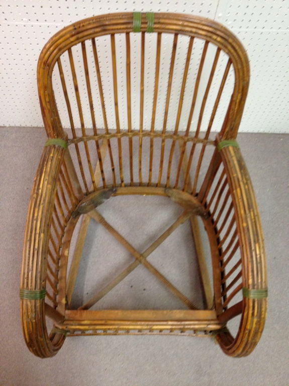 Art Deco Split Reed Wicker Rocking Chair 5