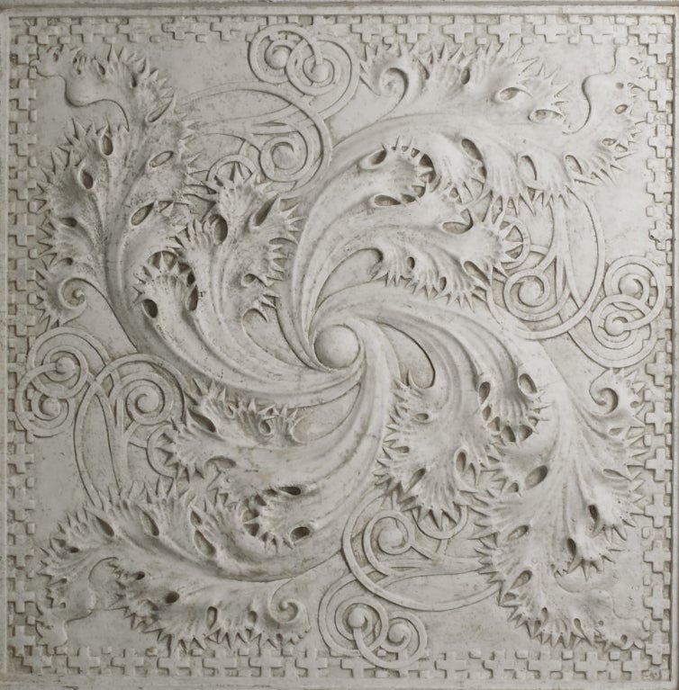 American Louis Sullivan Plaster Panel from Auditorium Hall, Chicago, 1889
