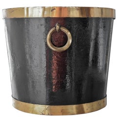 Mexican Brass and Painted Metal Bucket 7