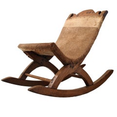Mexican Deerskin Butaque Rocking Chair