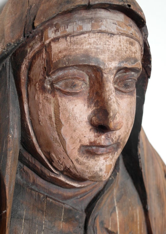 18th Century and Earlier Colonial Mexican Carved Teresa of Avila For Sale