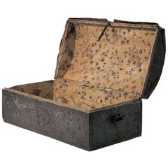 18th Century Colonial Leather Trunk