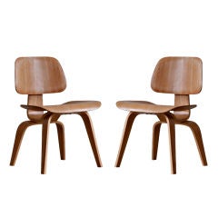 Pair of Early and Rare Charles Eames DCW Chairs-1947