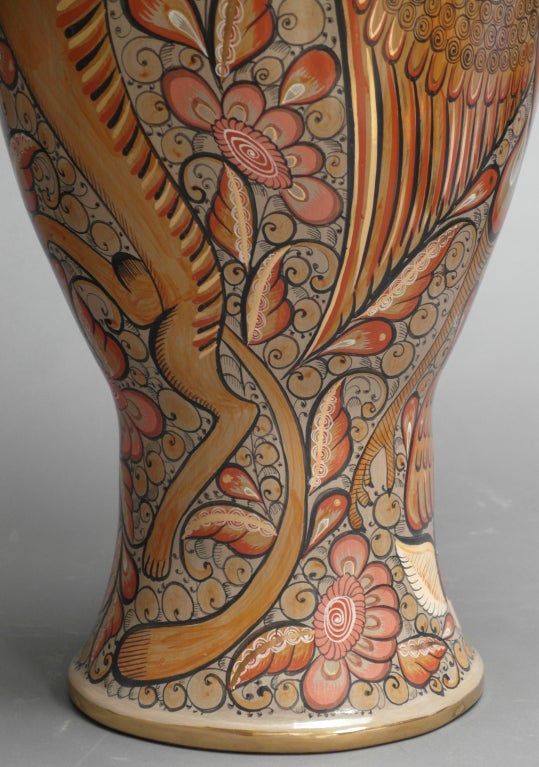 Unique Jose Luis Cortez Burnished Ceramic Vase In Excellent Condition In San Miguel Allende, GTO
