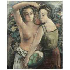 Antique Bela Grunwald Oil on Canvas circa 1910