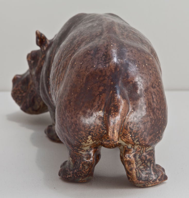 Swedish Knud Kyhn Hippopotamus for Royal Copenhagen For Sale