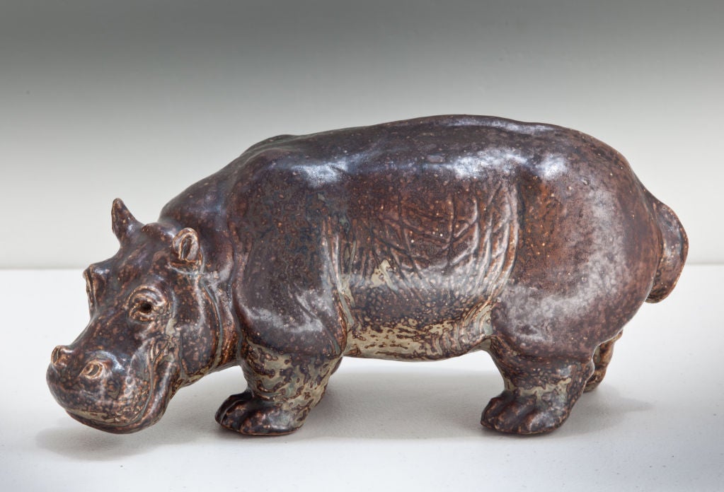 Knud Kyhn Hippopotamus for Royal Copenhagen For Sale 1