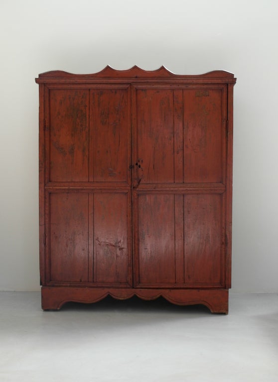 Early 20th Century Mexican Painted Pine Armoire 6