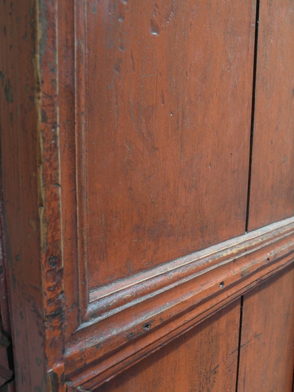 Early 20th Century Mexican Painted Pine Armoire 1