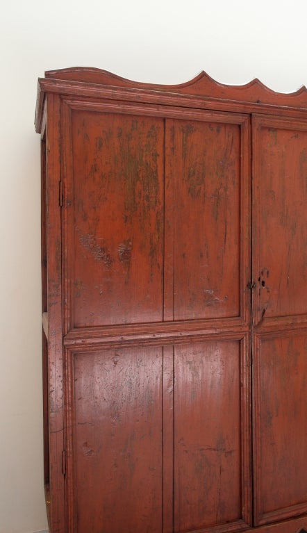 Early 20th Century Mexican Painted Pine Armoire 2