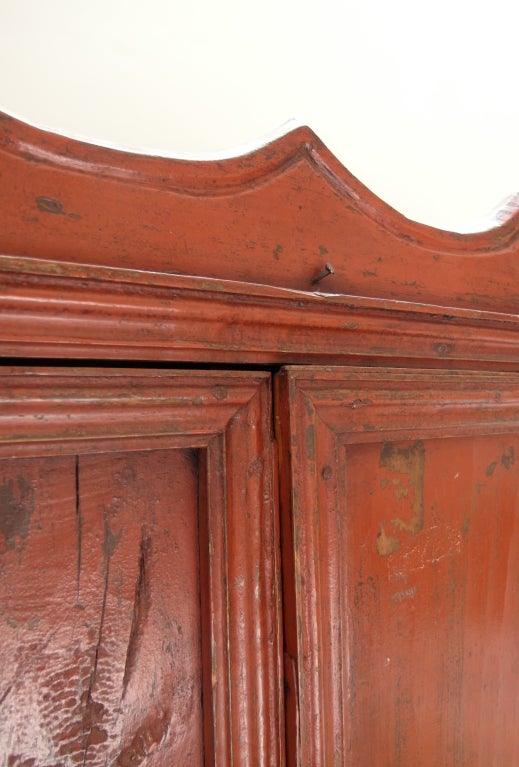 Early 20th Century Mexican Painted Pine Armoire 4