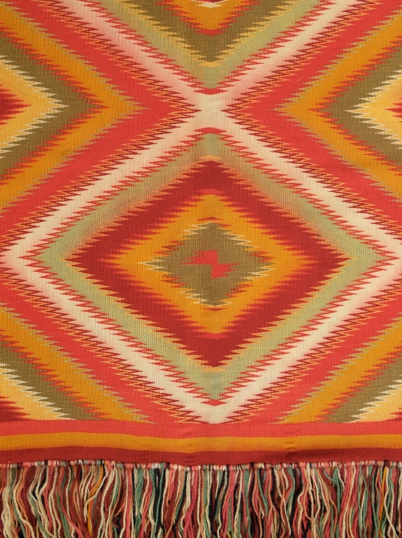 19th Century Navajo Germantown Eyedazzler Blanket For Sale