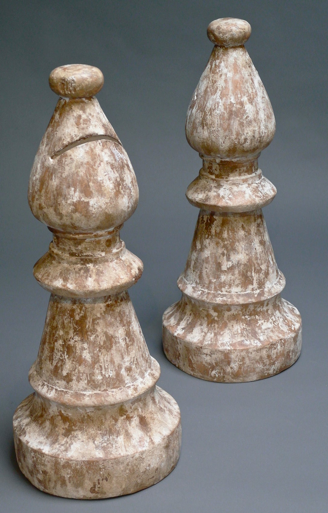 Monumental Faux Wood Chess Pieces