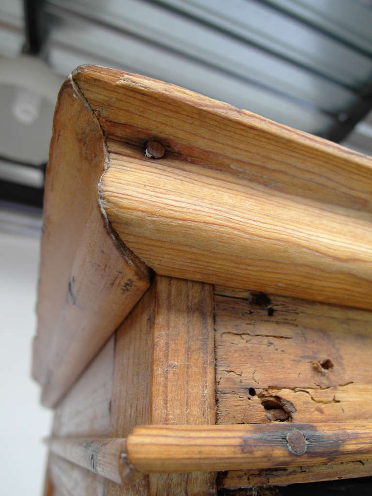 Mexican Colonial Tall Pine Cabinet For Sale 1