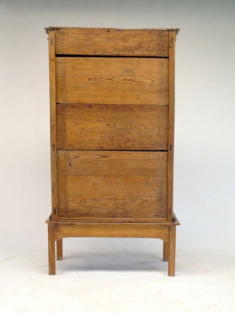 Mexican Colonial Tall Pine Cabinet For Sale 3