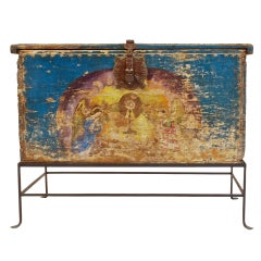 Very Rare Mexican Baroque Painted Chest