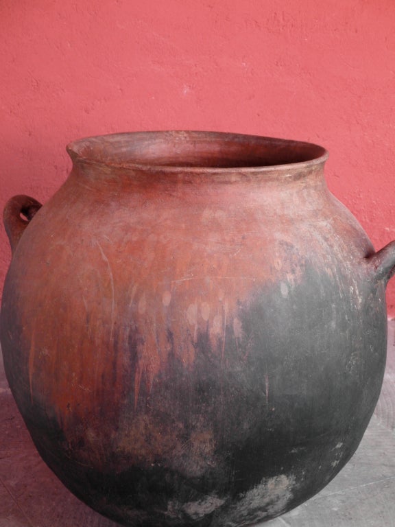 Monumental Mexican Earthenware Cooking Pot For Sale at 1stdibs