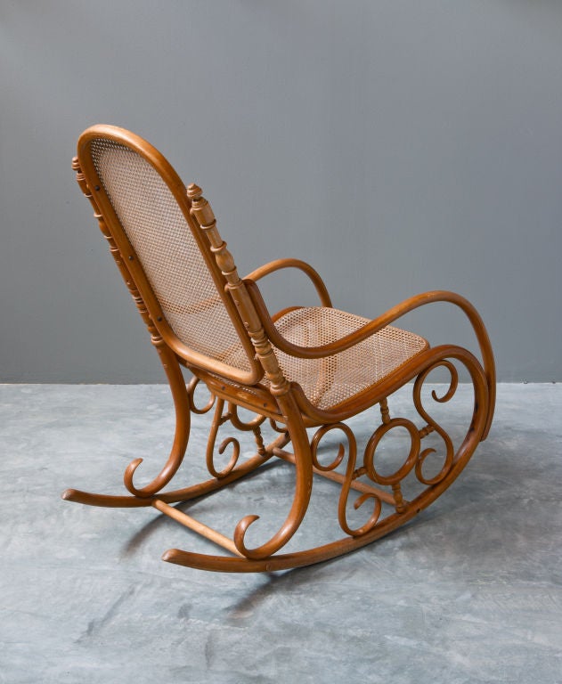 19th Century D.G. Fischell Bentwood Rocking Chair For Sale