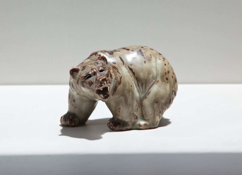 Mid-20th Century Knud Kyhn Stoneware Bear for Royal Copenhagen For Sale