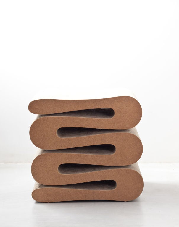 Frank Gehry Easy Edges Wiggle Stool, 2001 Vitra Edition In Excellent Condition In Chicago, IL