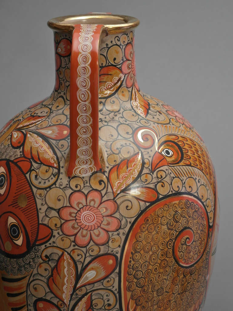 Unique Jose Luis Cotez Burnished Ceramic Vase For Sale 3