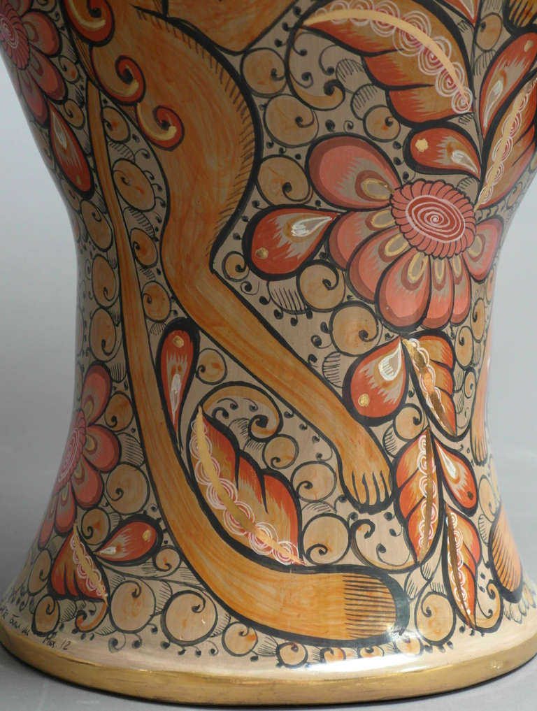 Unique Jose Luis Cotez Burnished Ceramic Vase For Sale 2