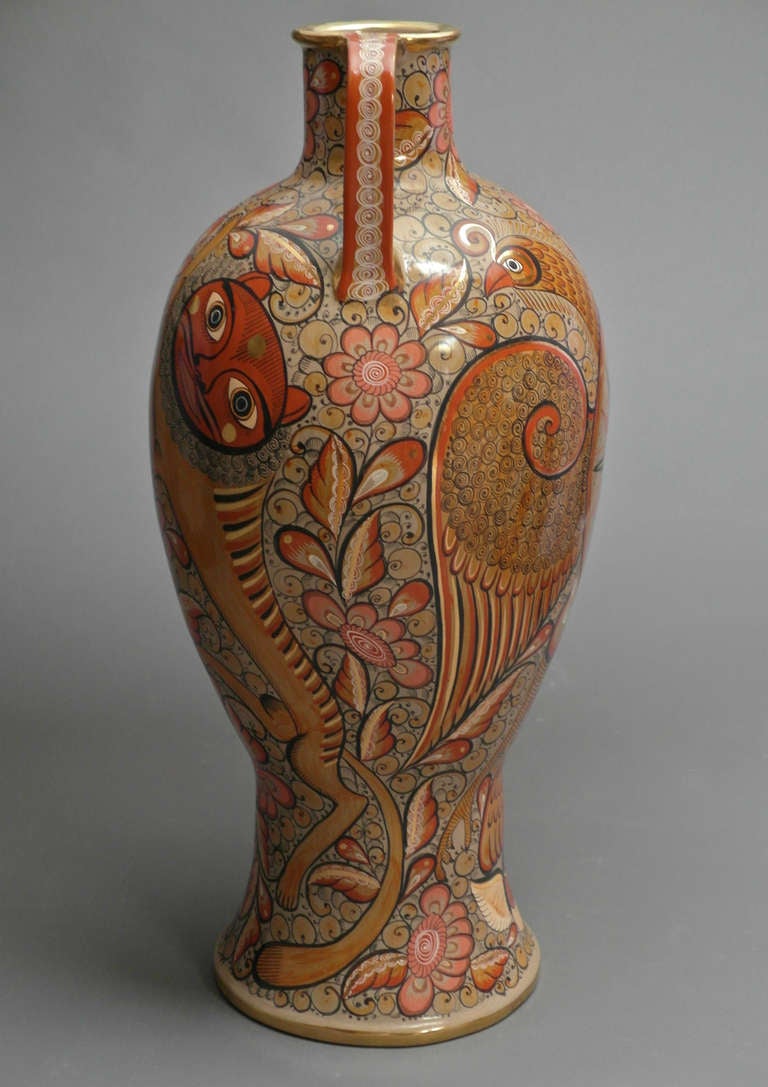 Unique Jose Luis Cotez Burnished Ceramic Vase In Excellent Condition For Sale In Chicago, IL