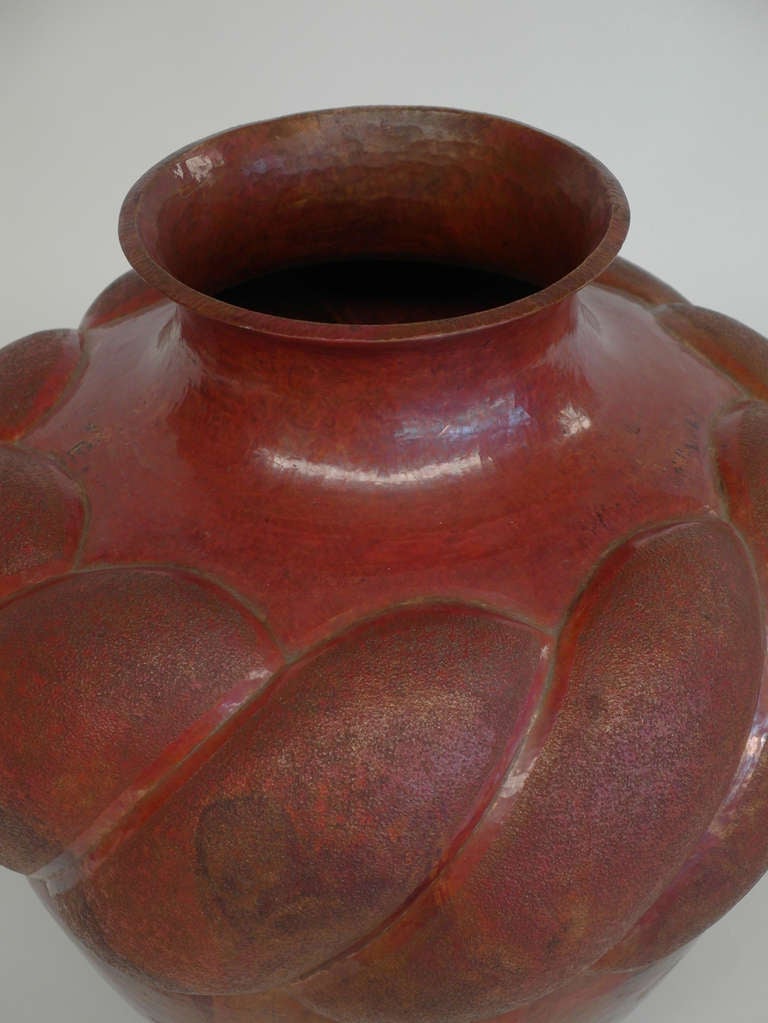 Mexican Large Santa Clara del Cobre Copper Vase