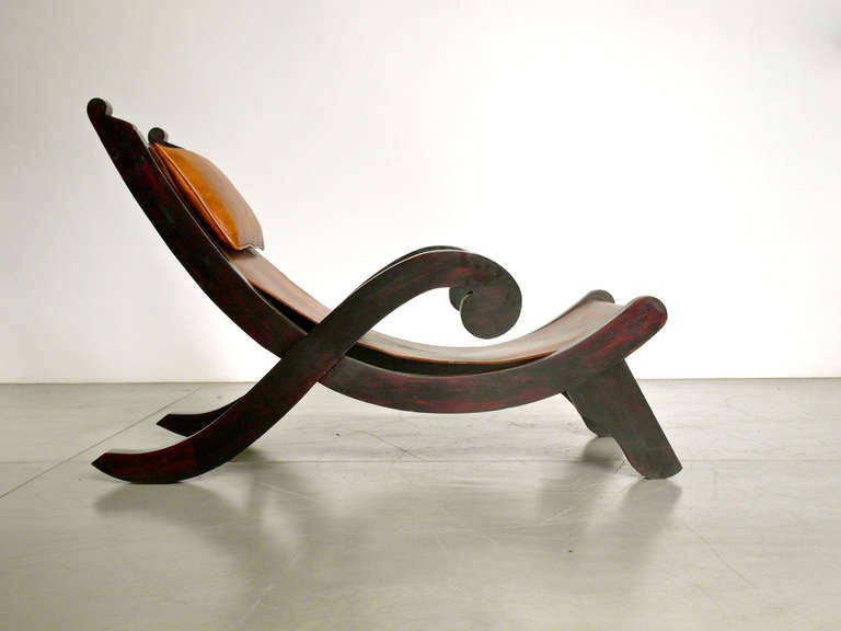 Wood Pair Of Clara Porset Lounge Chairs