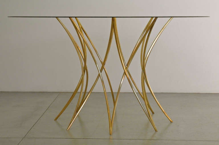 Unique Table purchased from Manuel Chacon; Arturo Pani's fabricator.The brass base is 28