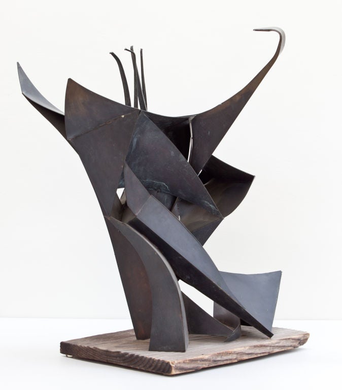Norman H. Gregg worked in California in the 1960's fabricating futurist bronze sculptures out of hand hammered bronze sheets
