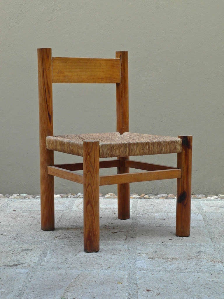 Four Early Modernest Pine Sdechairs Atrtibuted to Luis Barragan In Excellent Condition In San Miguel Allende, GTO