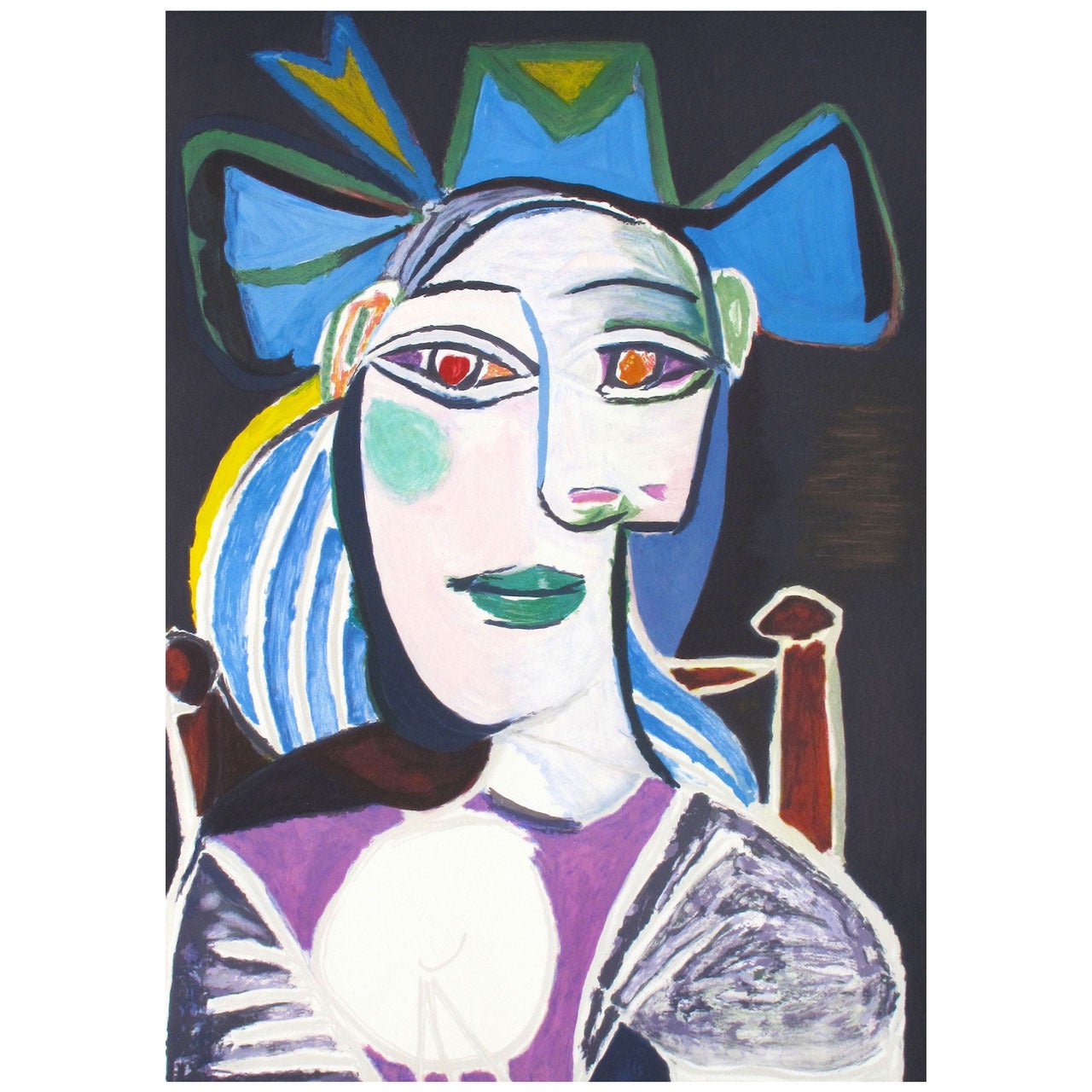 Pablo Picasso "Buste De Femme Au Chapeau Bleu" lithograph