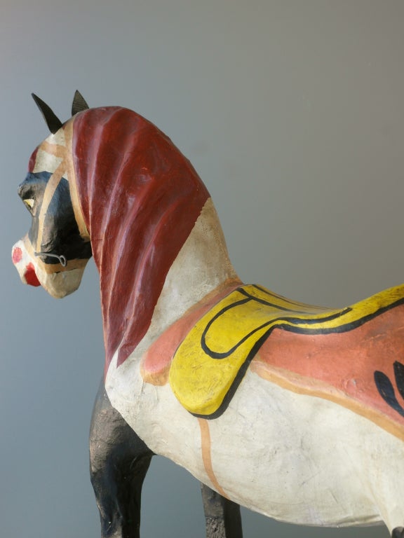 Mid-20th Century Mexican Polychrome Toy Horse