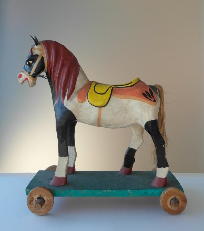Mexican Polychrome Toy Horse 5
