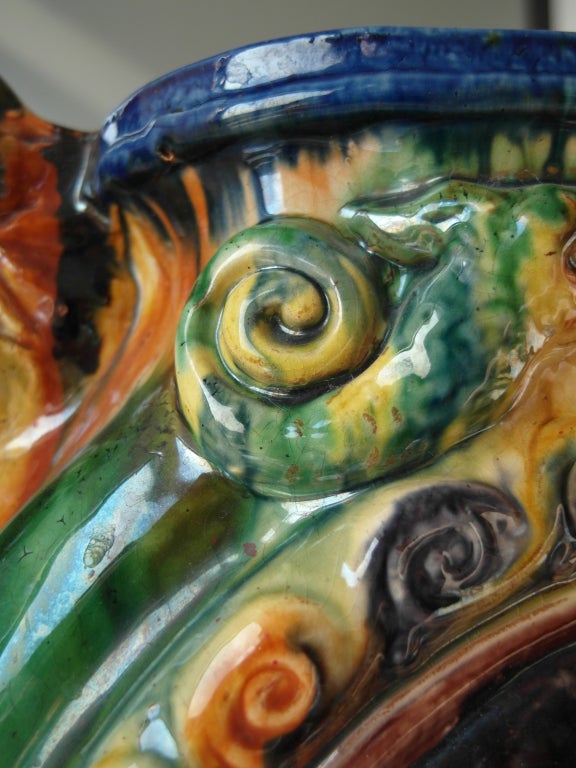 20th Century Pair Of Oaxacan Choreada y Vidriada Art Deco Vases