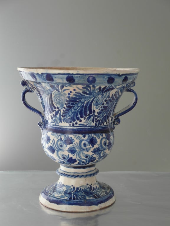 Rare Blue and White Talavara Flower Pot 5