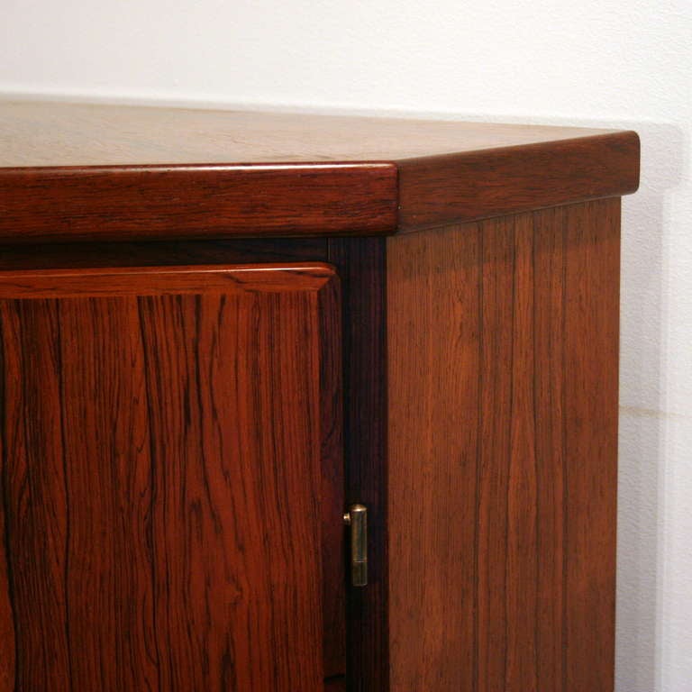 Vintage Danish Rosewood Corner Cabinet In Excellent Condition In Vancouver, BC