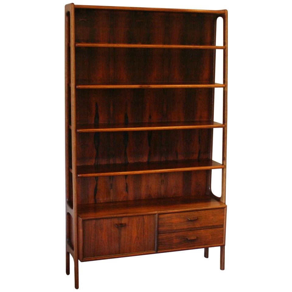 Vintage Danish Rosewood Bookcase at 1stDibs