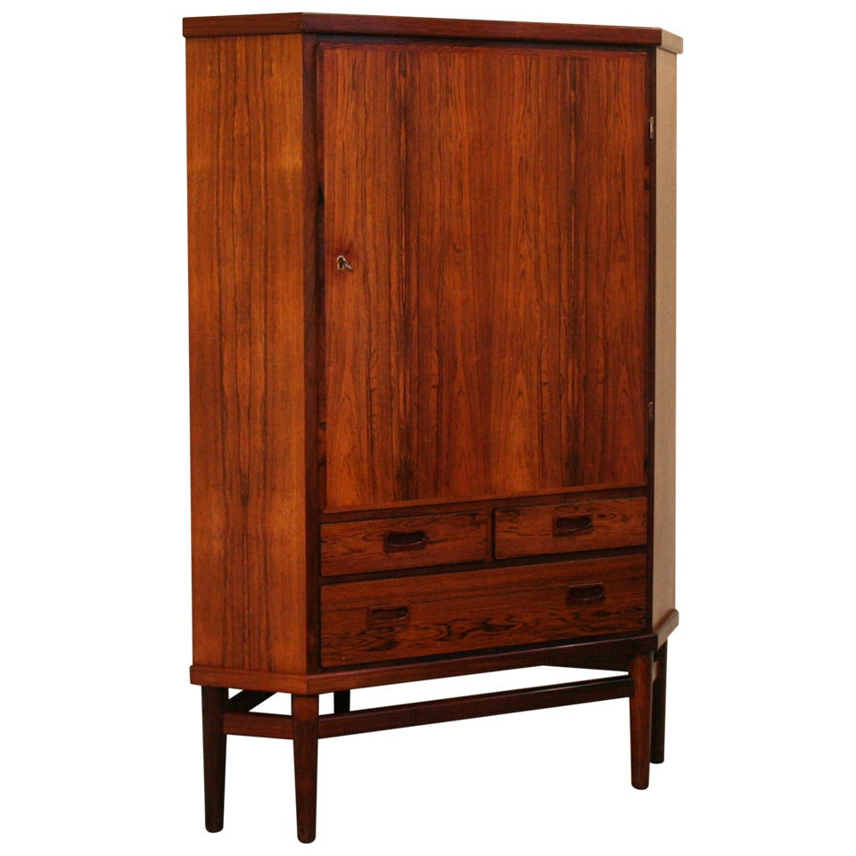 Vintage Danish Rosewood Corner Cabinet