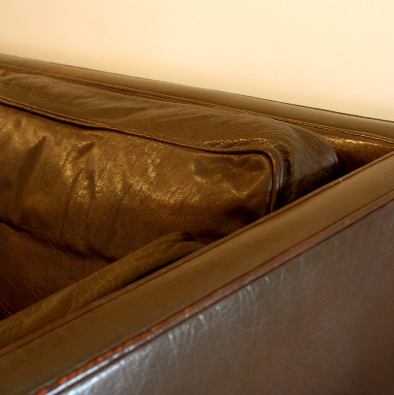 1960s Danish Leather Two-Seat Sofa 2