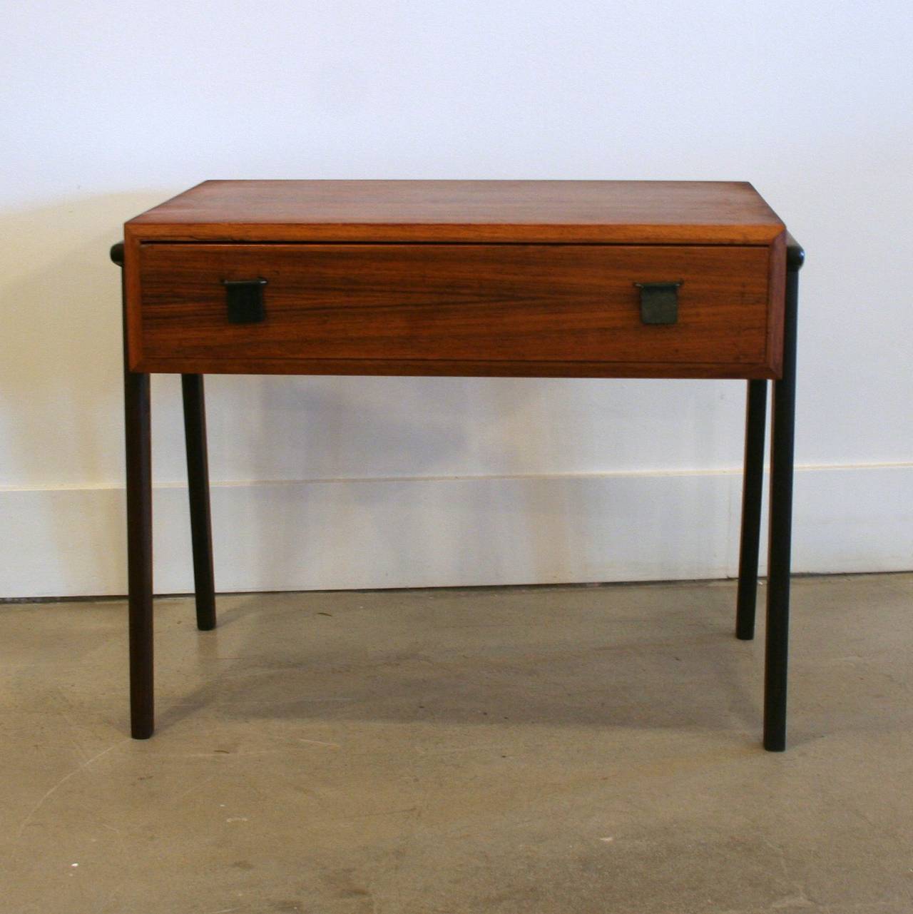 Vintage Danish Rosewood Sewing Table In Excellent Condition In Vancouver, BC