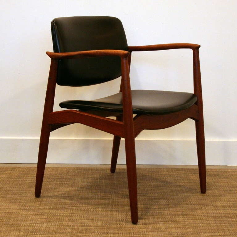 Vintage Teak Captain's Chair by Erik Buck