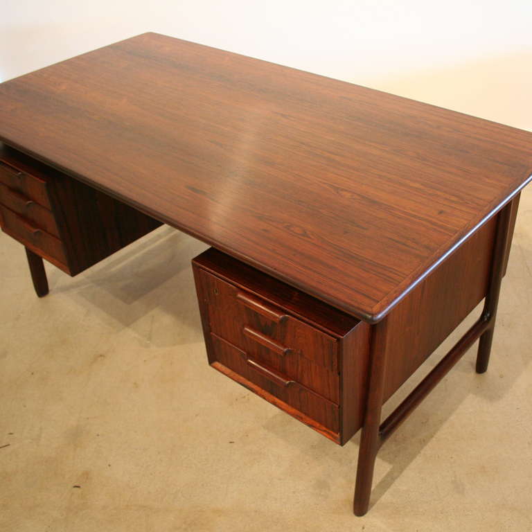 Vintage Rosewood Desk by Gunni Omann In Excellent Condition In Vancouver, BC