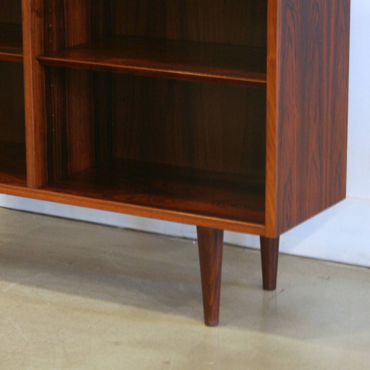 Mid-Century Modern Vintage Danish Low Rosewood Bookcase