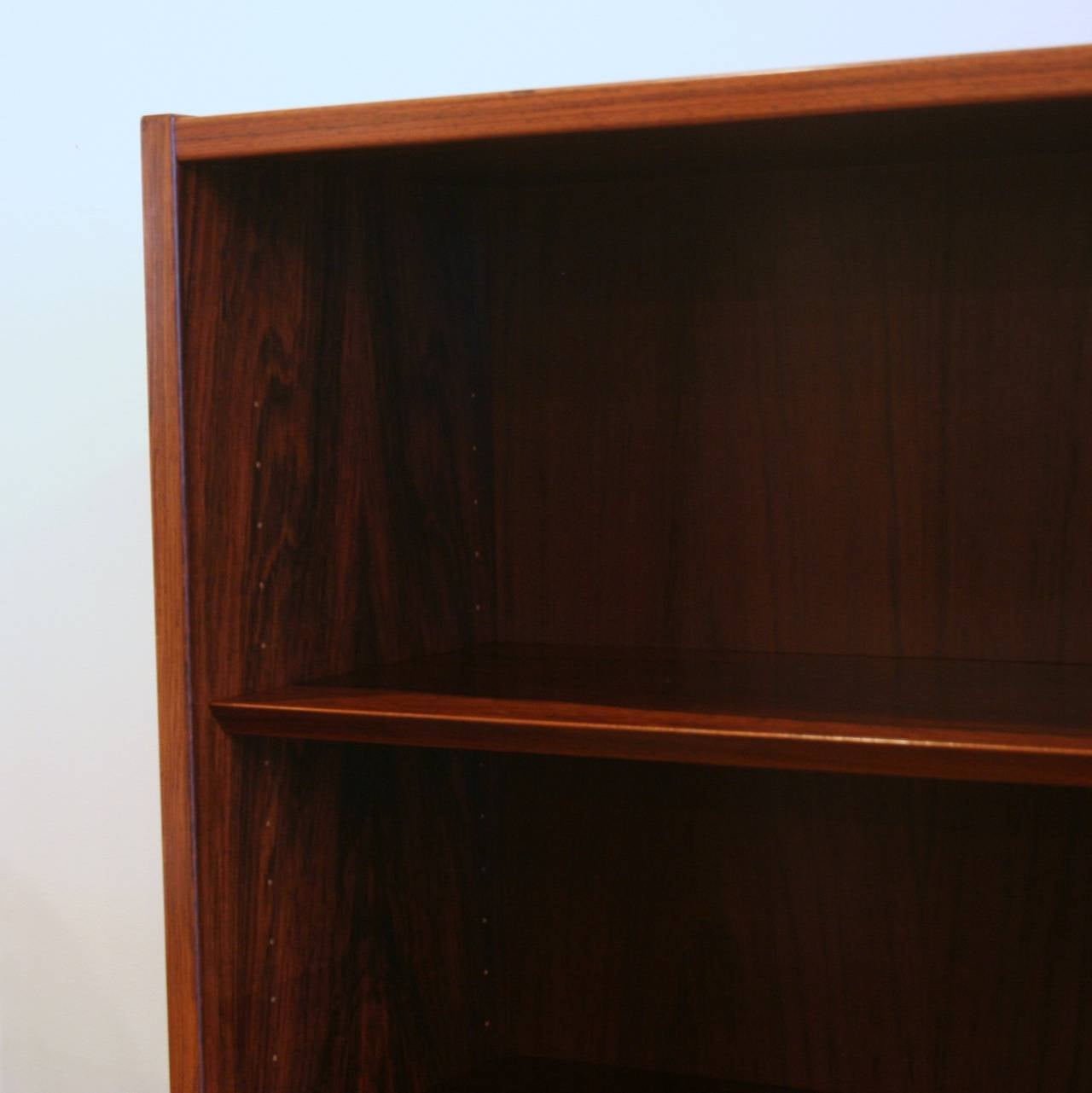 Vintage Danish Low Rosewood Bookcase In Excellent Condition In Vancouver, BC