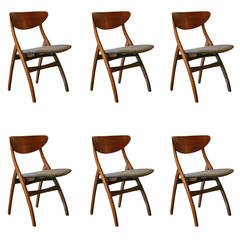 Vintage Danish Oak and Teak Dining Chairs