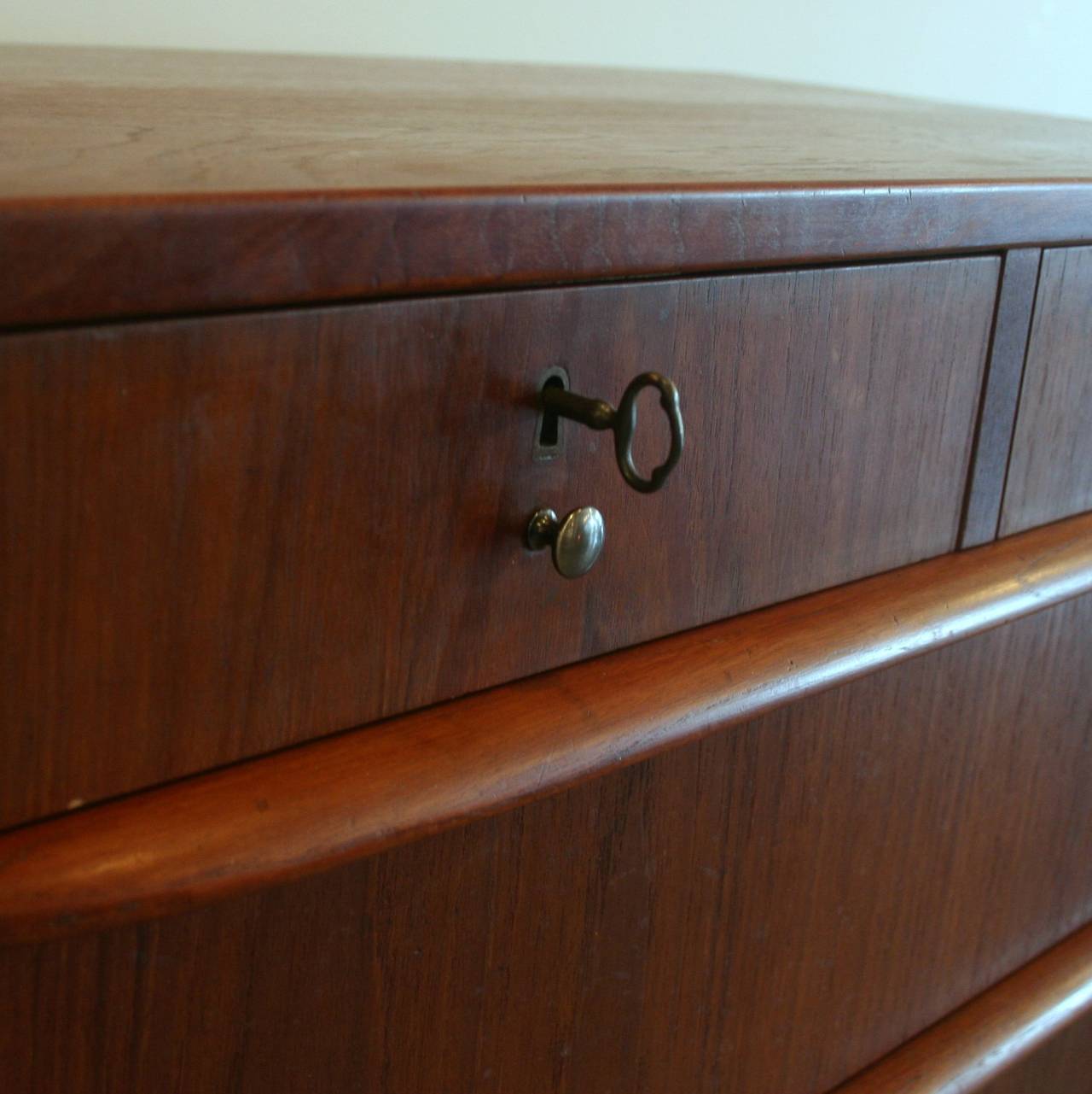 Mid-20th Century Vintage Danish Teak Five-Drawer Dresser